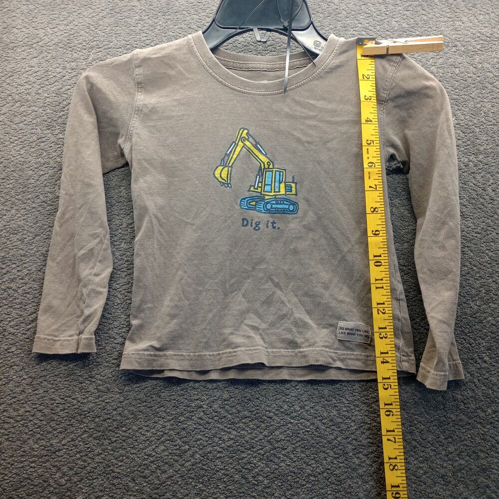 Life is Good Kids “Dig It” Excavator Long Sleeve Shirt Boys Construction Tee